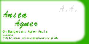 anita agner business card